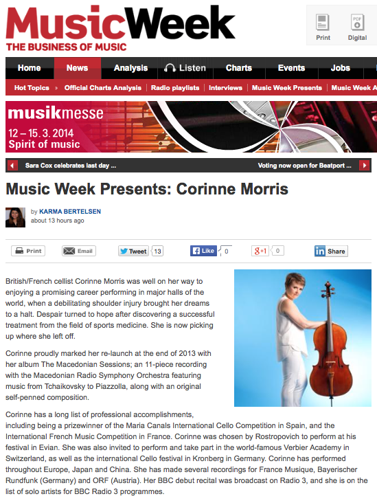 Music Week Corinne Morris